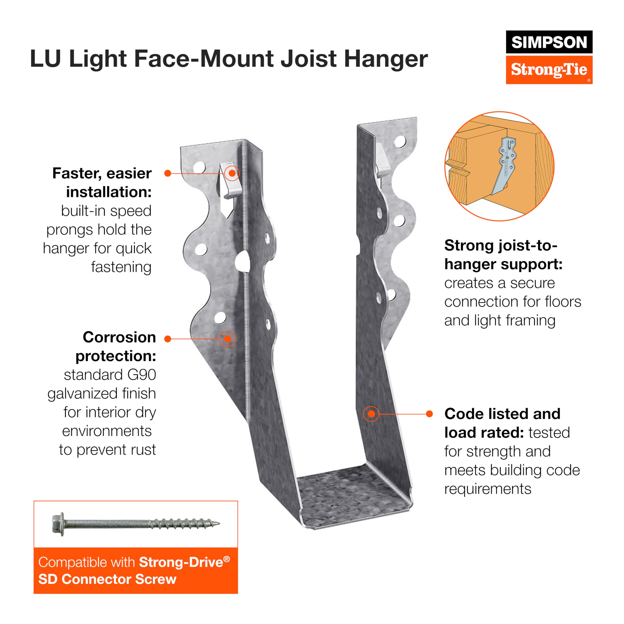 Amazon.com: Simpson Strong-Tie LU28 Light Face-Mount Joist